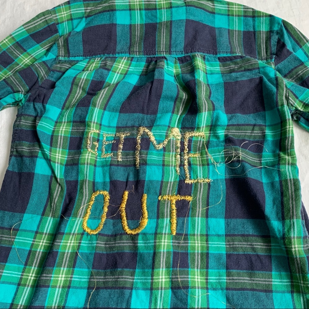 “Get Me Out” Plaid Button Down Shirt